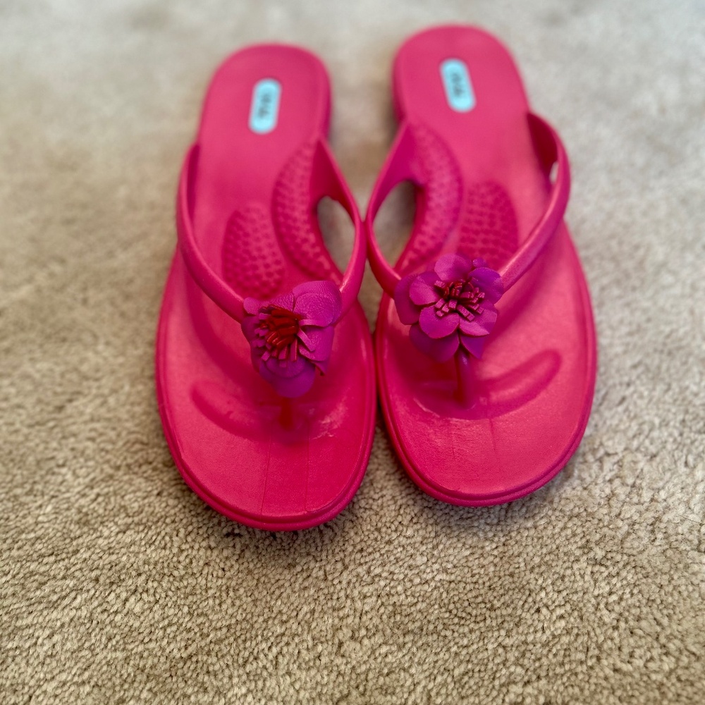 NEW Oka-b Pink Flower Sandals with Orthopaedic Features Size L or 10